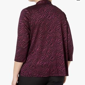 Burnout Twinset Tank Top Jacket Black/Wine Zebra print with sparkling flare!